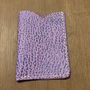 Portland Leather Card Holder Purple Lavender